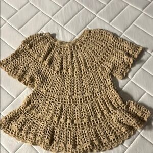 Crochet Tan Short Sleeve Top